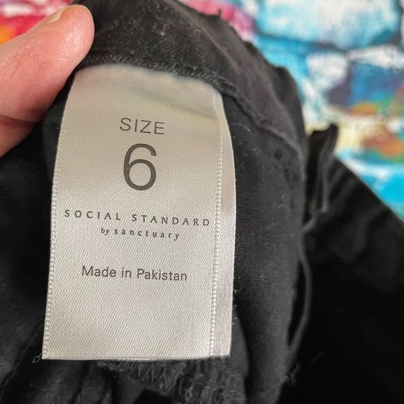 Sanctuary Social Standard Ankle Skinny Black Camo Jeans Size 6 - Picture 11 of 11